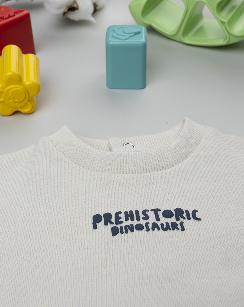 Felpa bimbo beige stampa rilievo