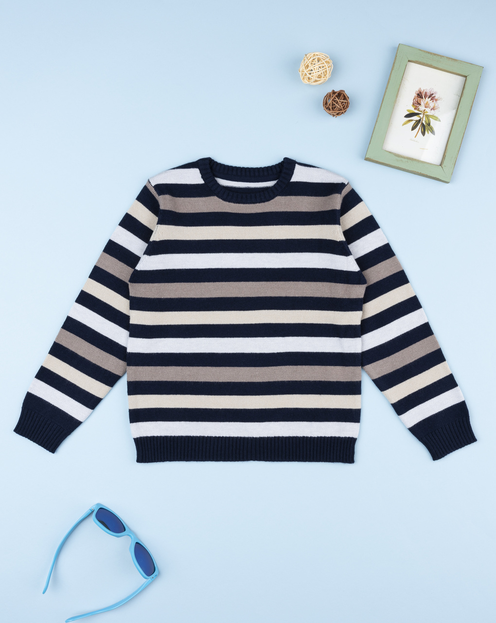 Maglione bambino multicolor a righe