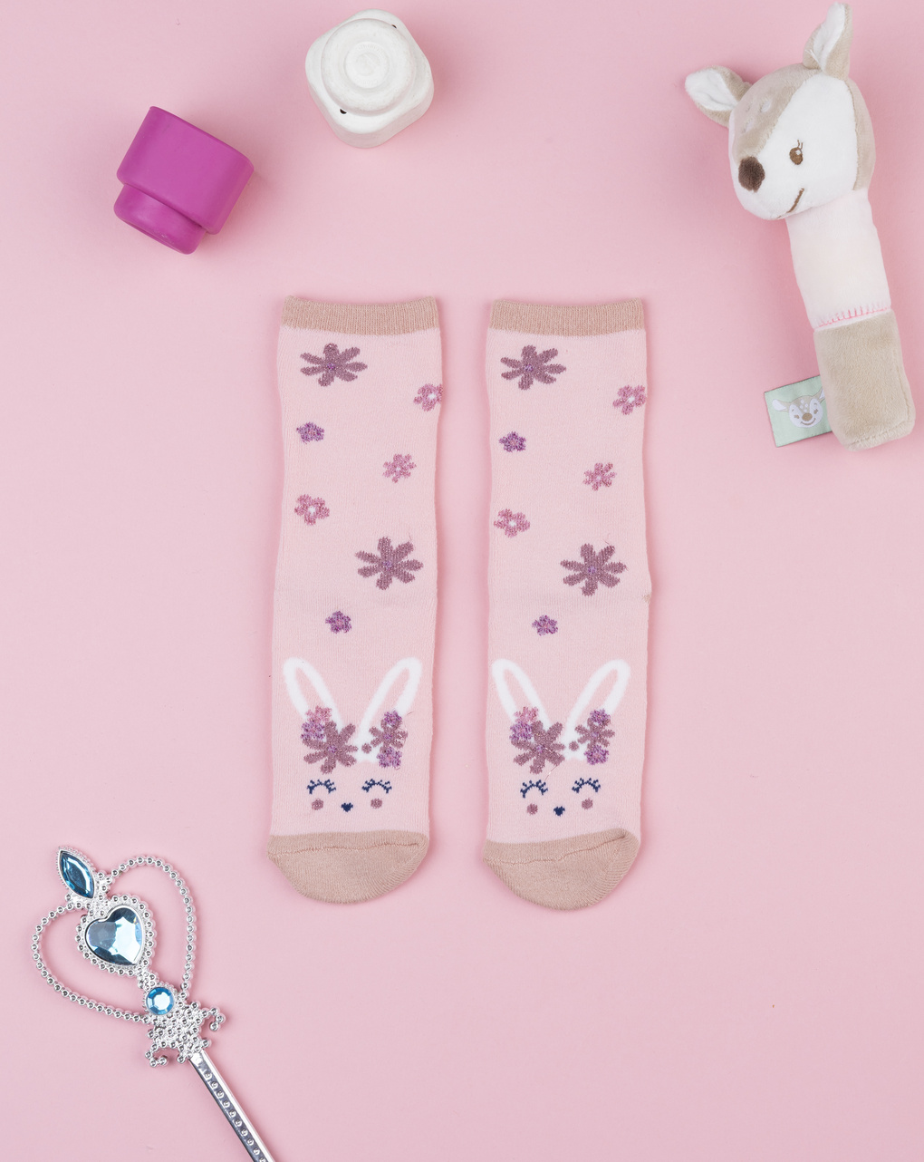 Antiscivolo bambina coniglietto rosa