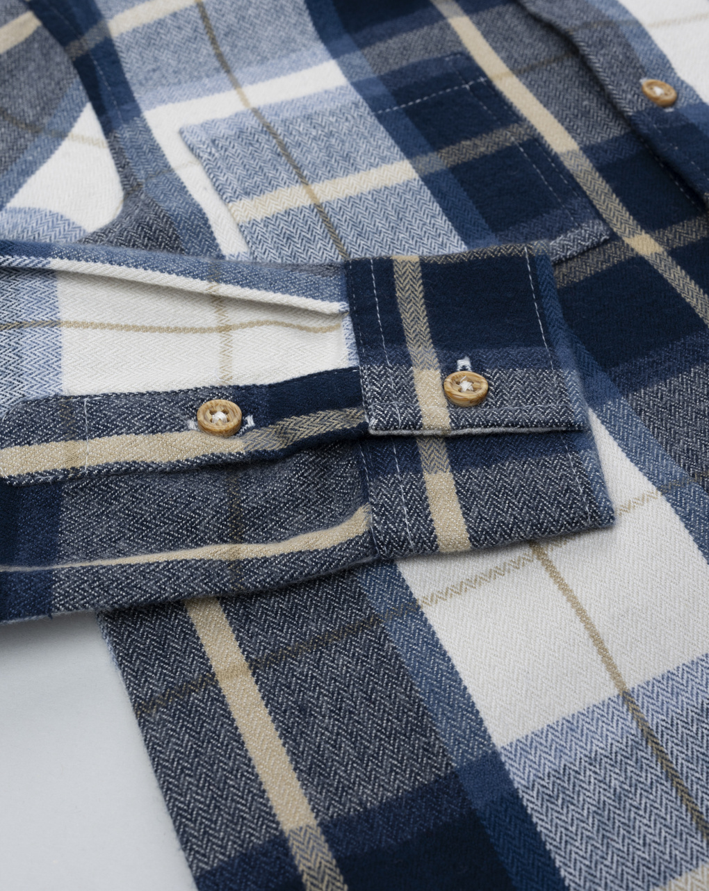 Camicia flanella bambino bianco/blu