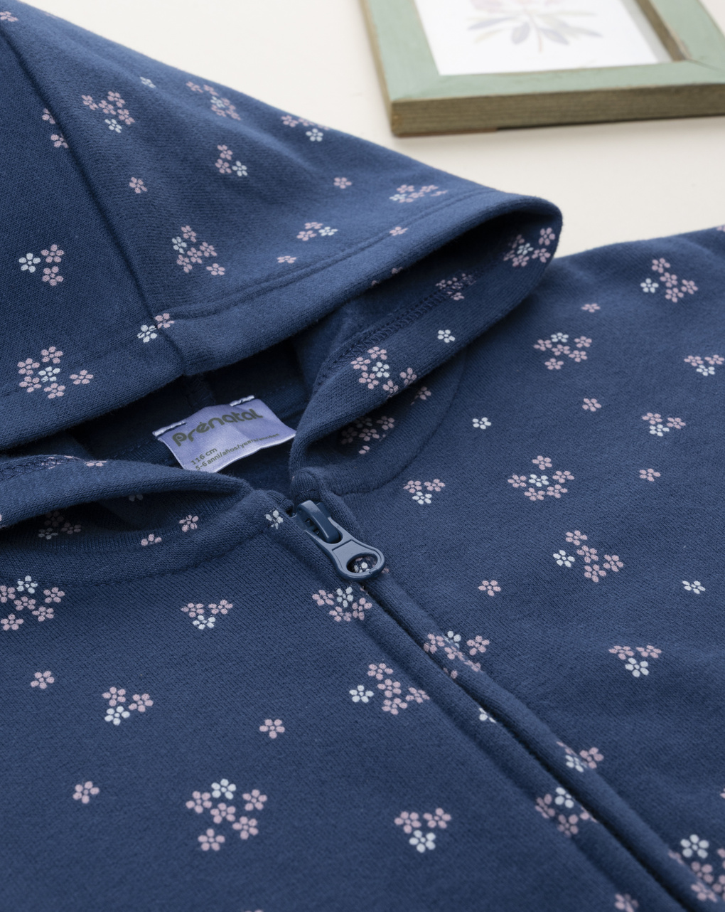 Felpa bimba blu fiori allover