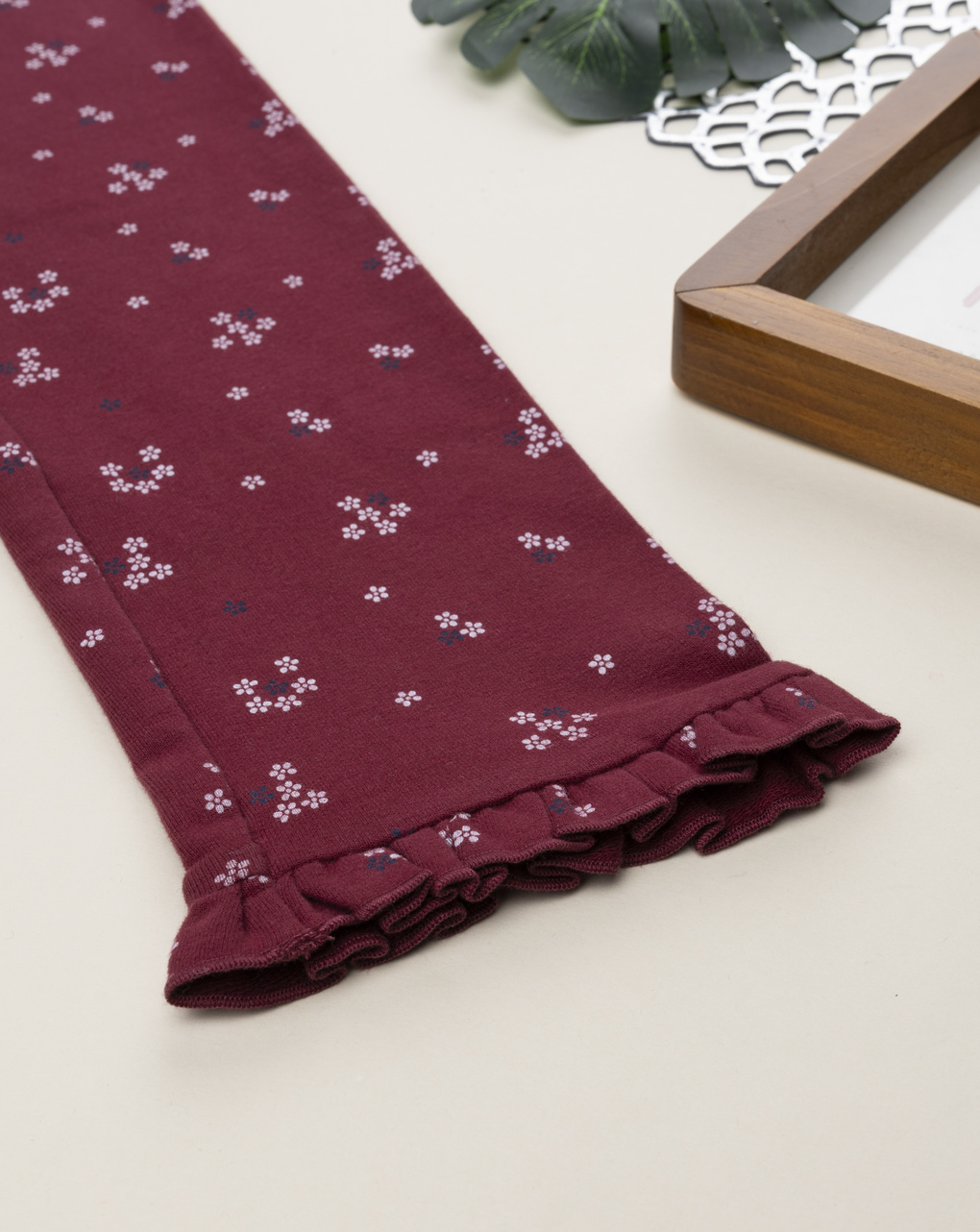 Legging bambina bordeaux micro fiori
