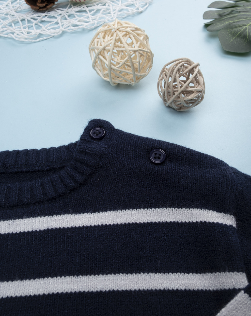 Maglia bimbo rigata blu/grigio