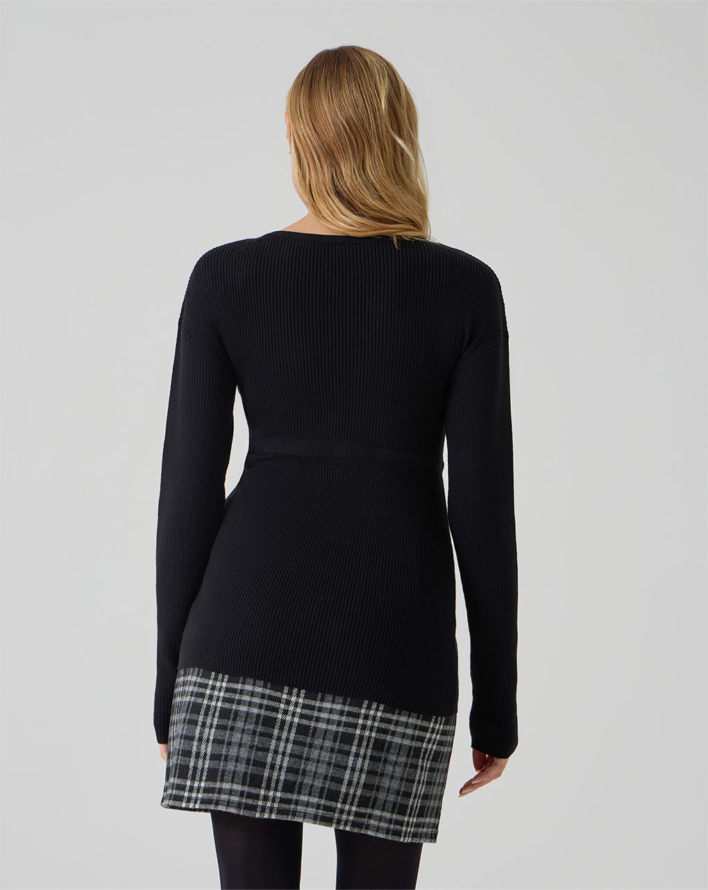 Maglia premaman nera tricot con coulisse