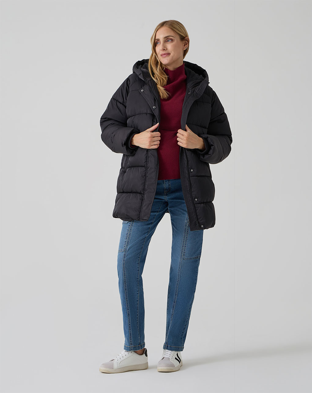 Piumino nero premaman