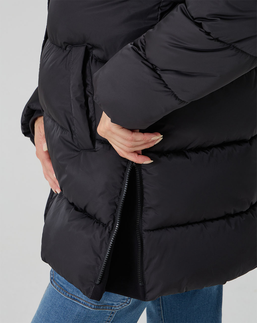 Piumino nero premaman