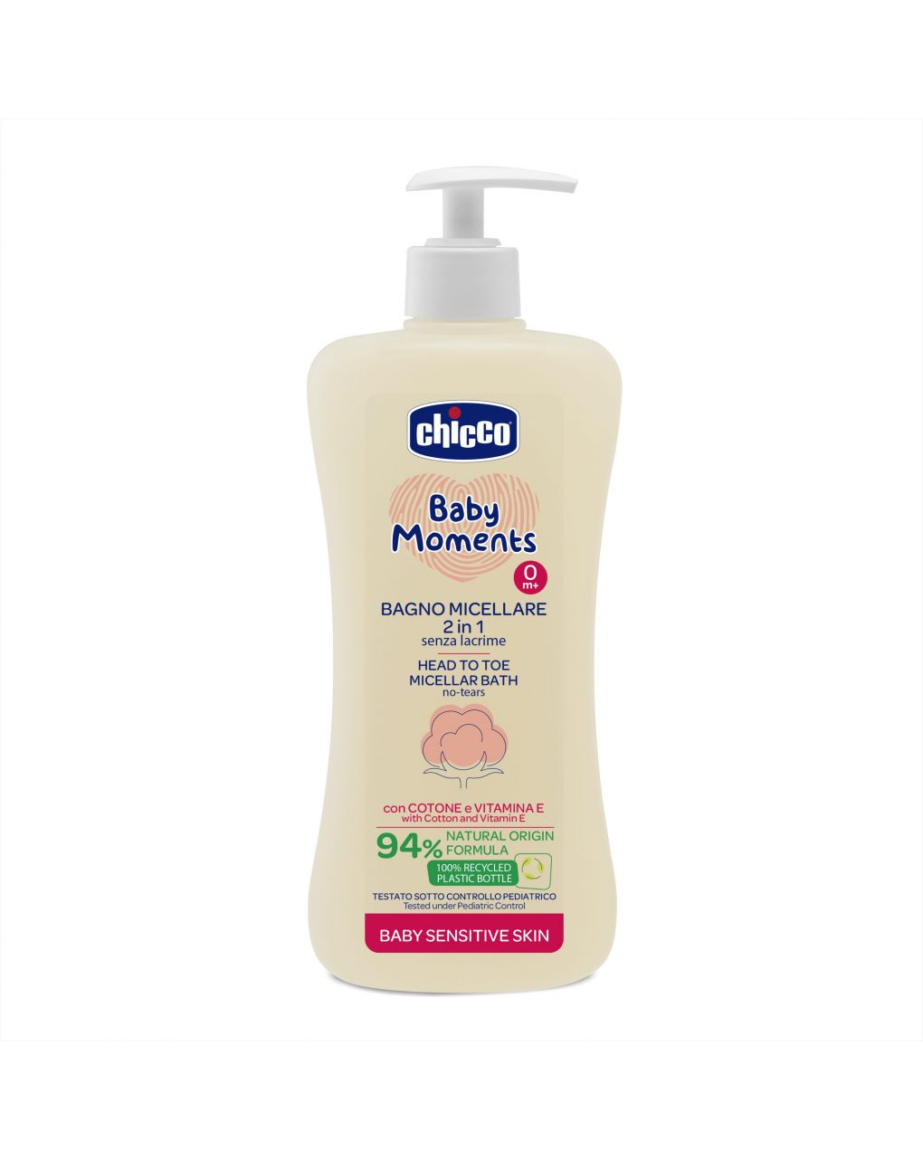 Bagno micellare senza lacrime 2 in 1 baby moments sensitive skin 500 ml - chicco