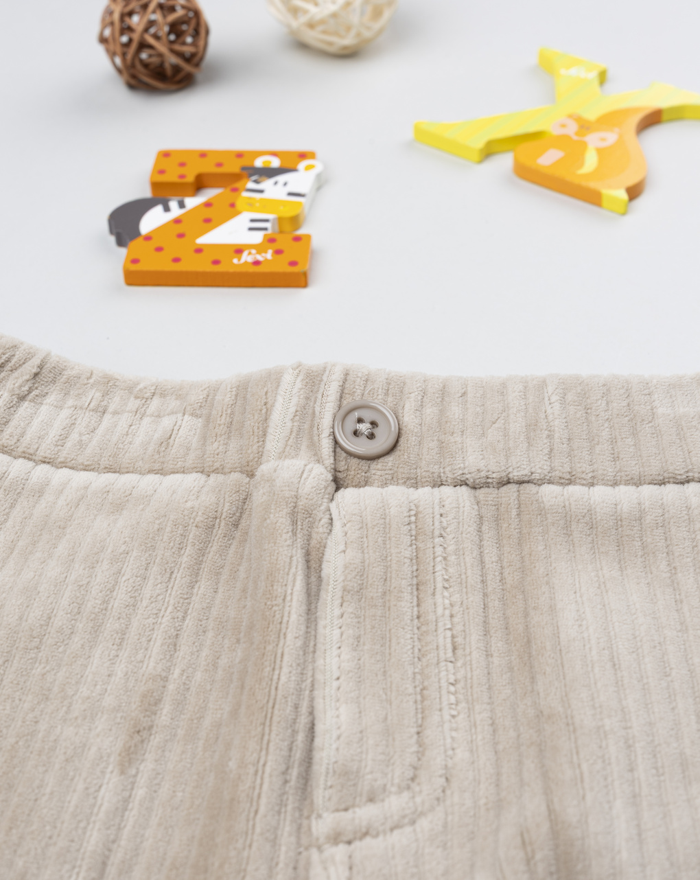 Pantalone velour  bimbo beige