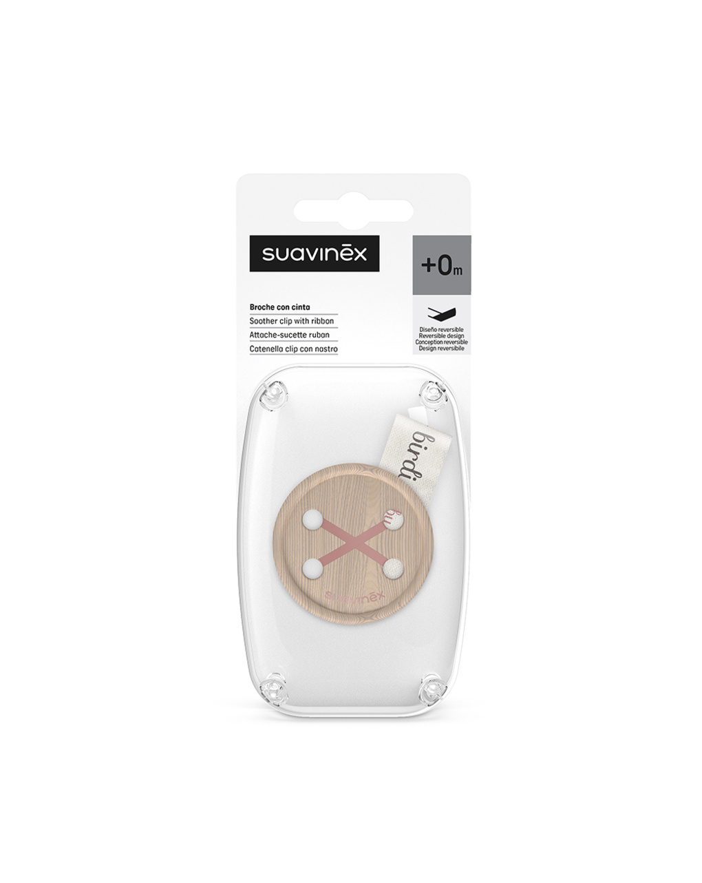 Clip tessuto birdies rosa - suavinex