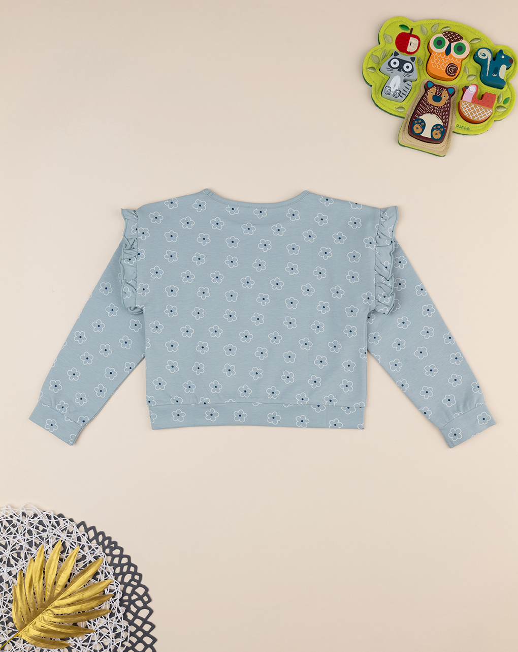 Maglia bimba verde margherite