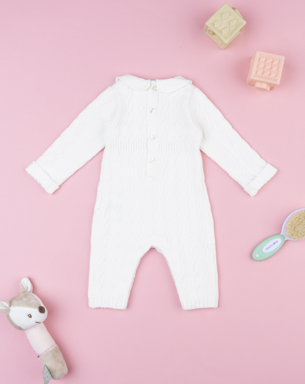 Tutina neonata tricot bianco con fiocco