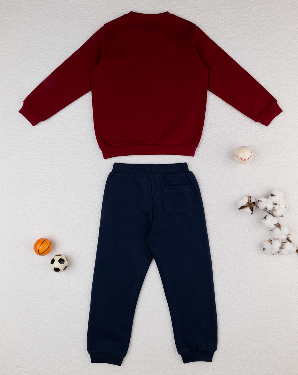 Completo jogging bimbo bordeaux/blu