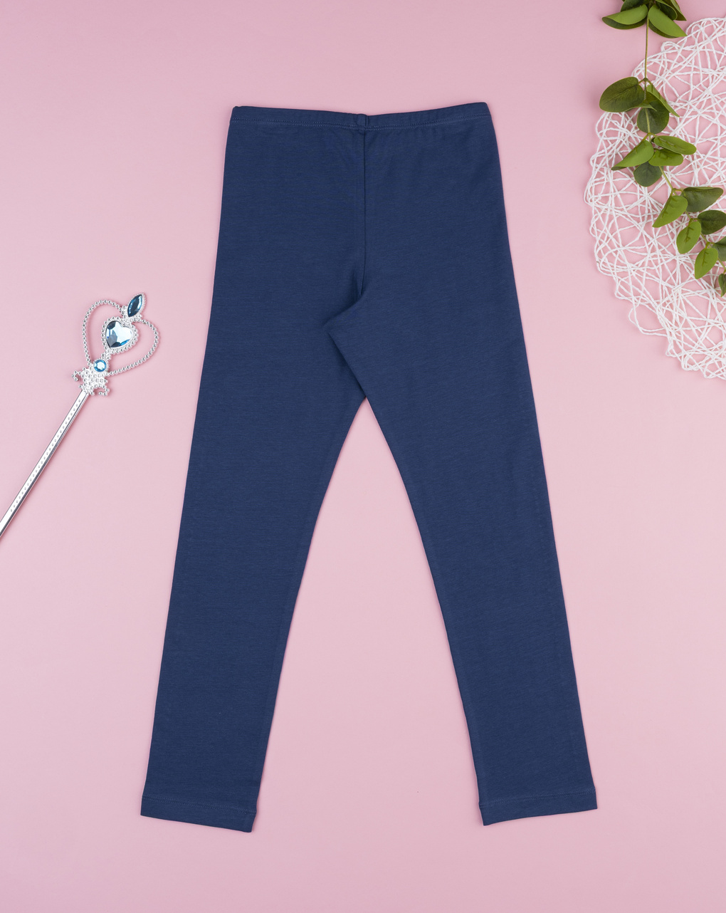 Legging bambina blu con strass