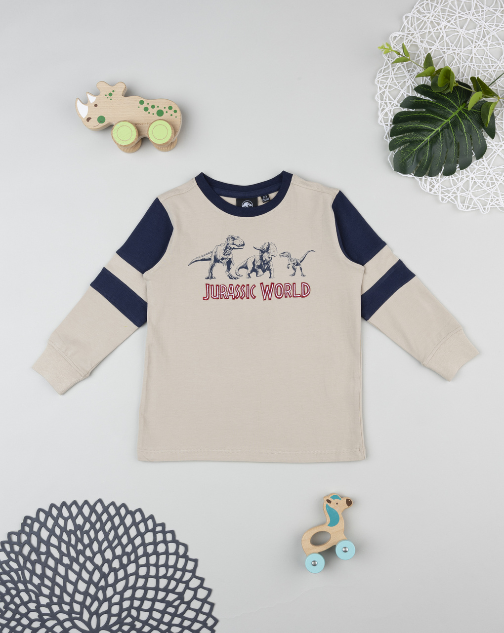 T-shirt beige bambino jurassic world