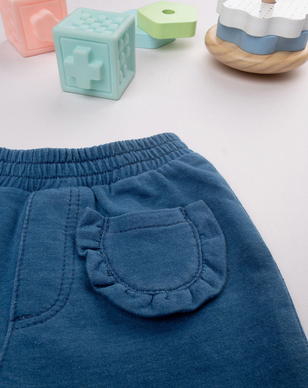 Jegging bimba blu denim con tasche