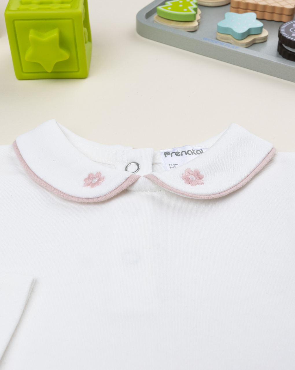 Body bimba bianco ricamo colletto