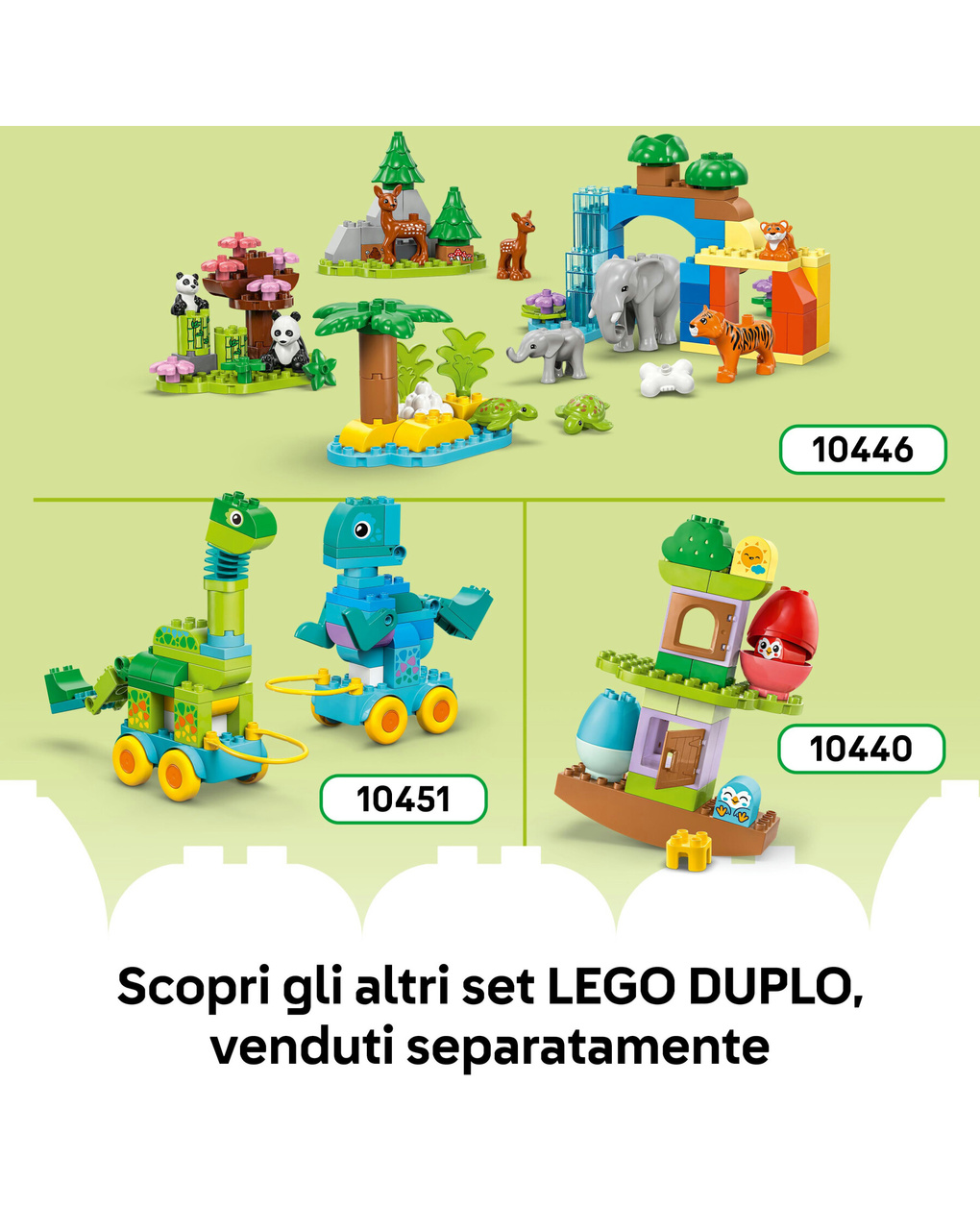 Lego duplo 10448 animali ruote 3in1: anatra, pesce, cane 2+