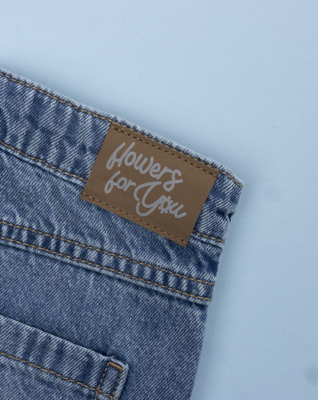 Pantalone cargo denim bimba fiorellini