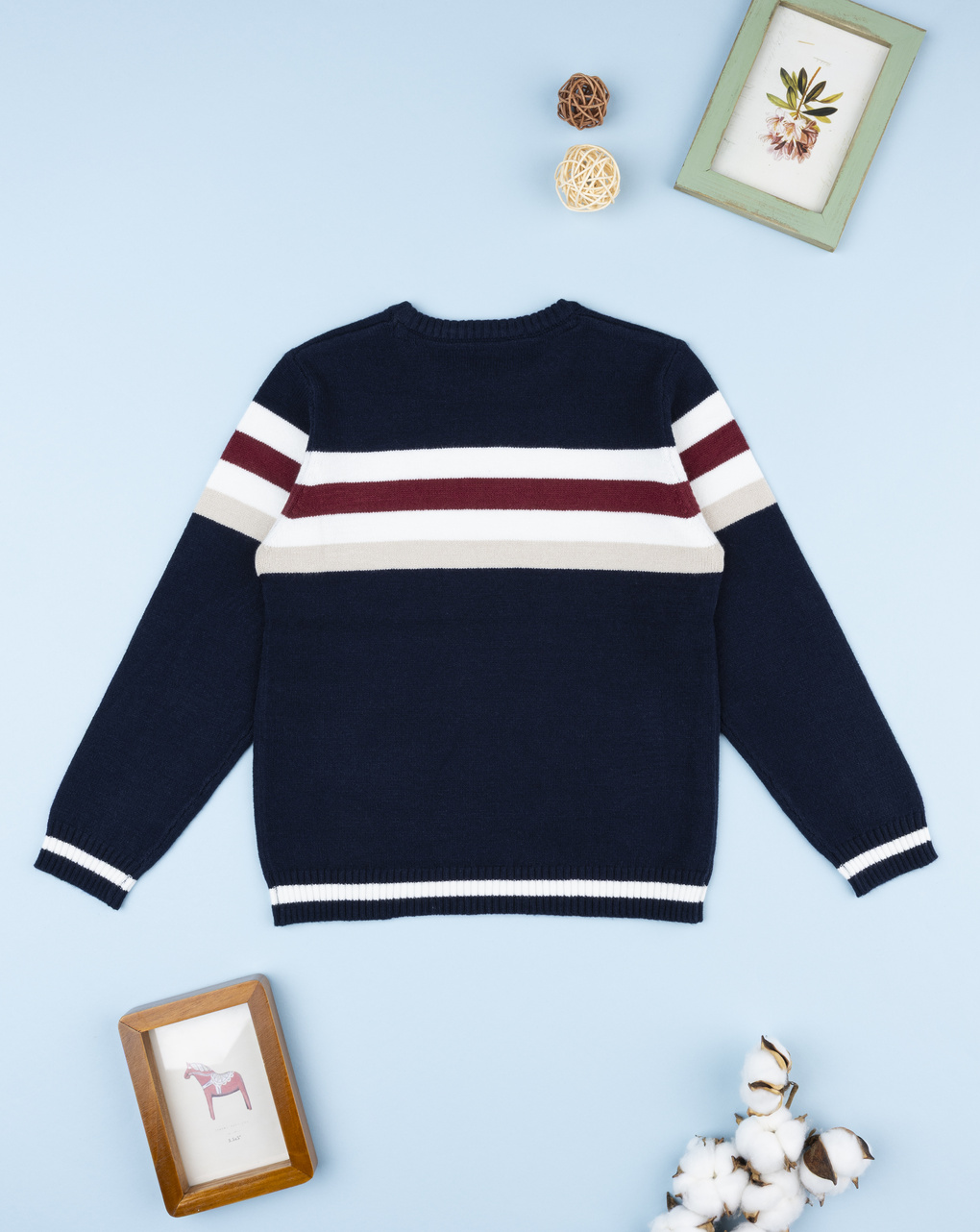 Maglia bimbo bianca/blu righe