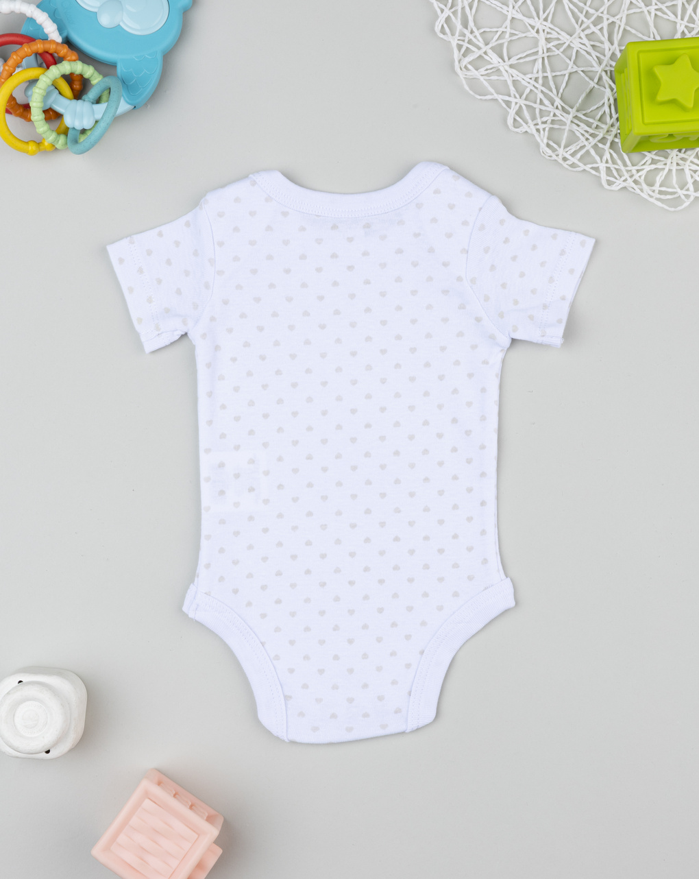 Body costina neonata bianco con cuori
