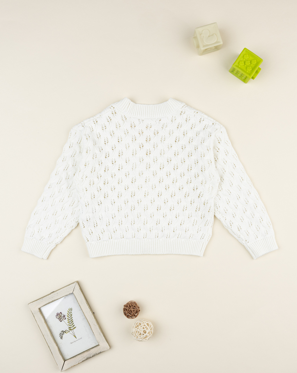 Cardigan traforato bambina bianco
