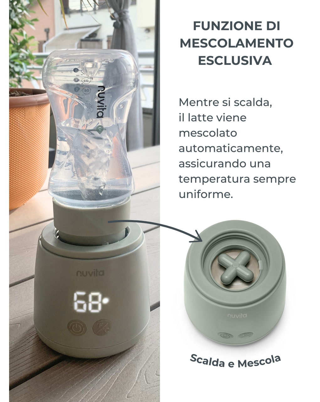 Scaldabiberon portatile mix70 universale con funzione di mescolamento 1164 - nuvita