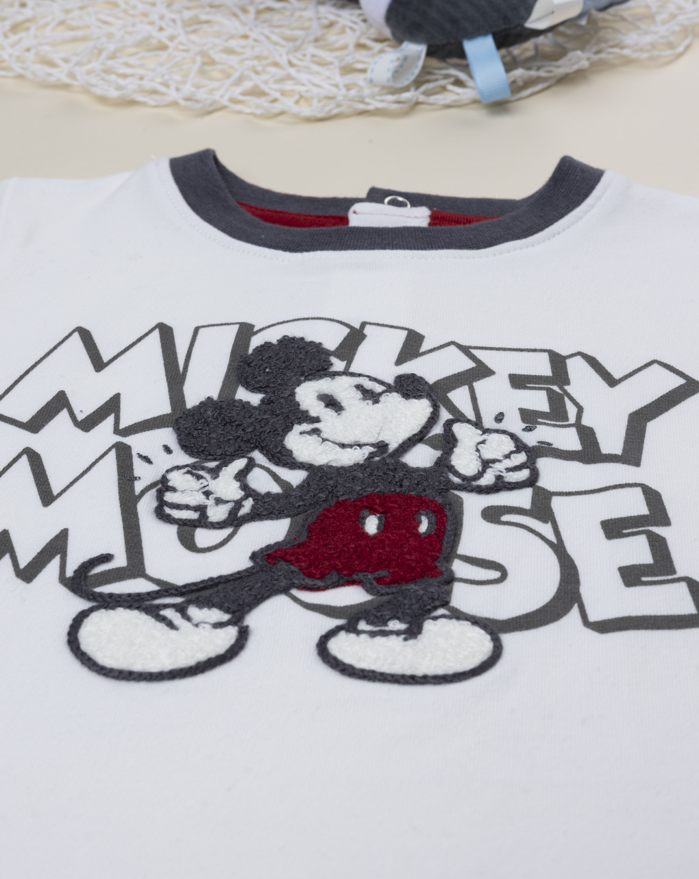 T-shirt bimbo bianca mickey mouse