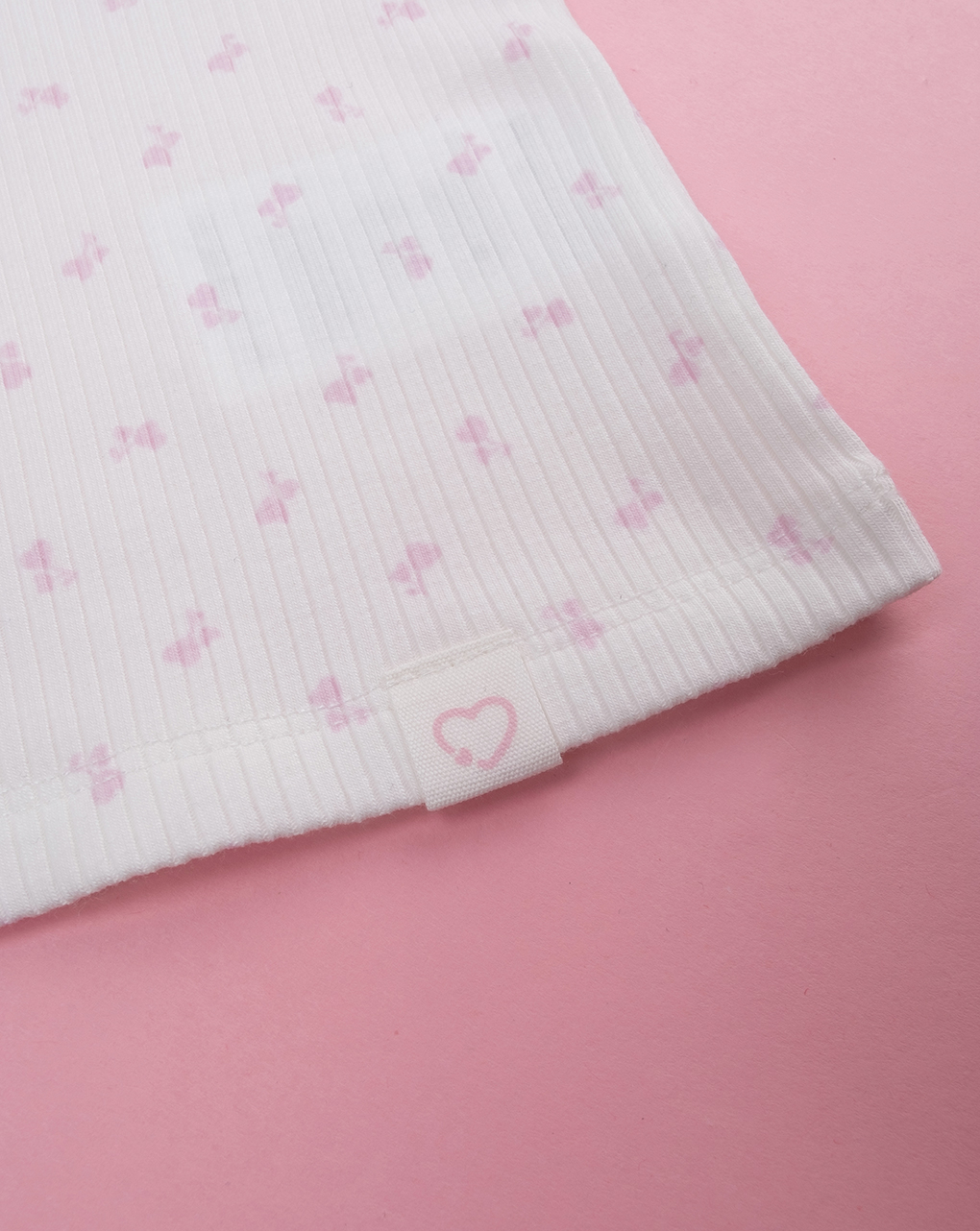 T-shirt coste bimba bianca allover