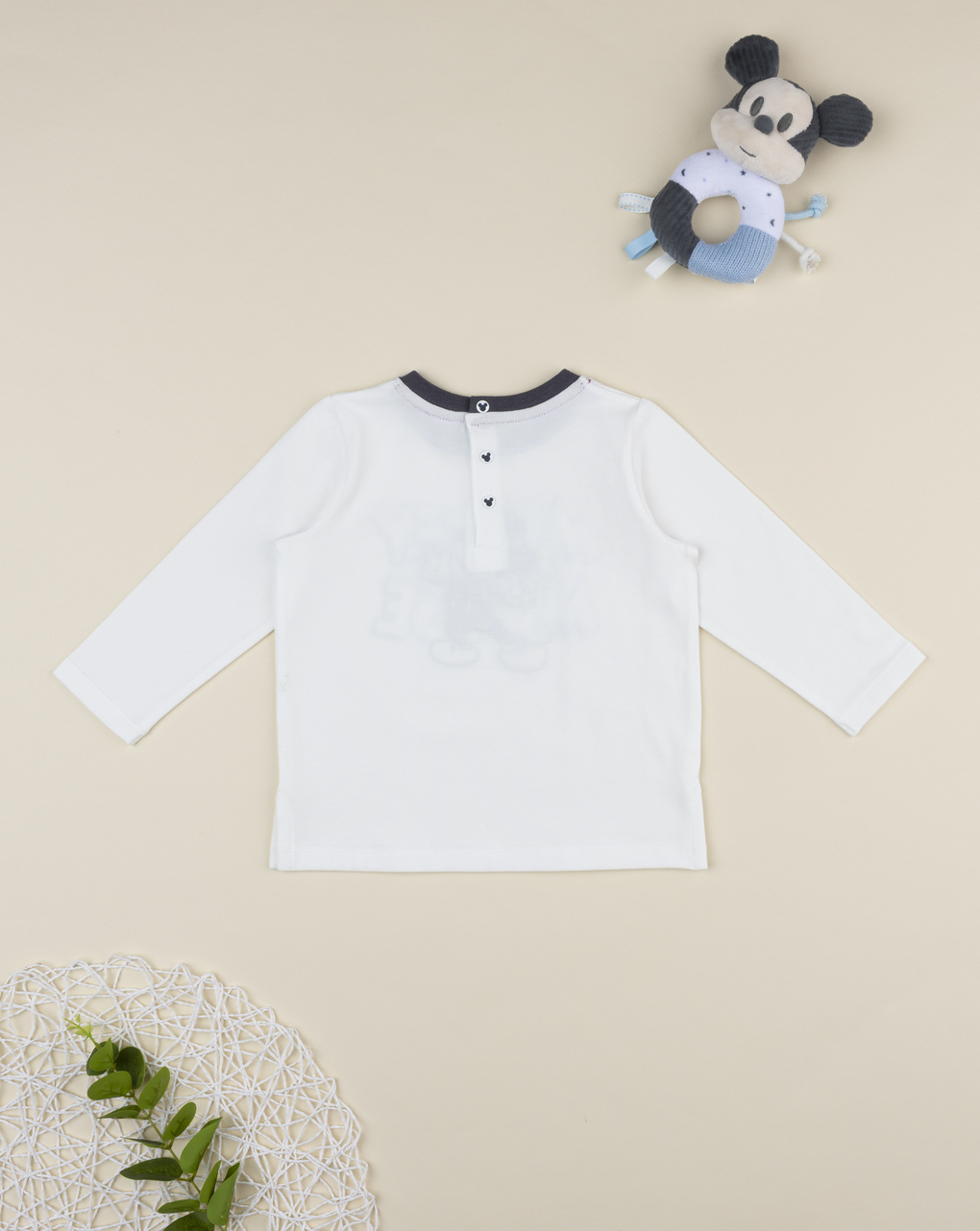 T-shirt bimbo bianca mickey mouse