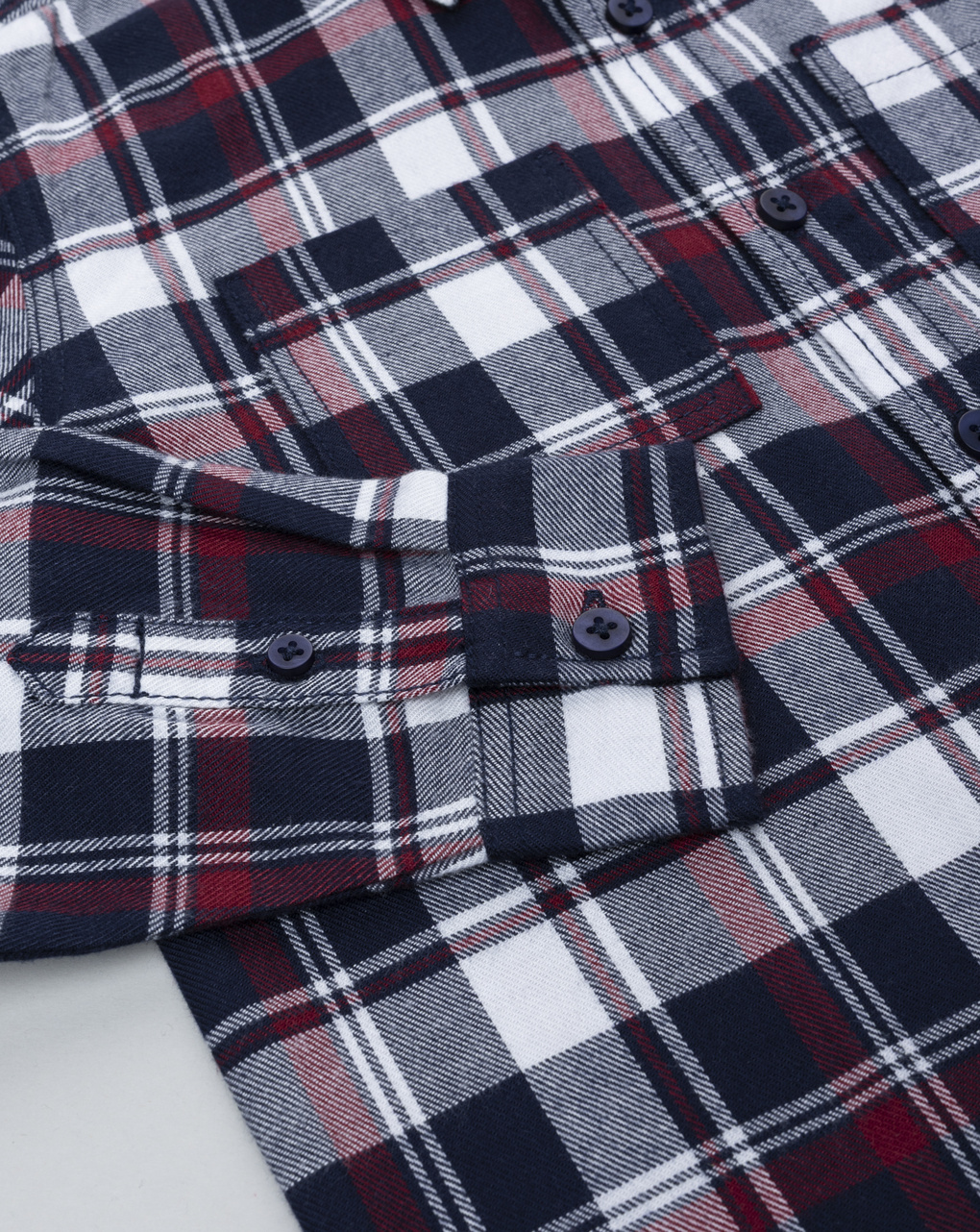 Camicia flanella bambino nera/rosso