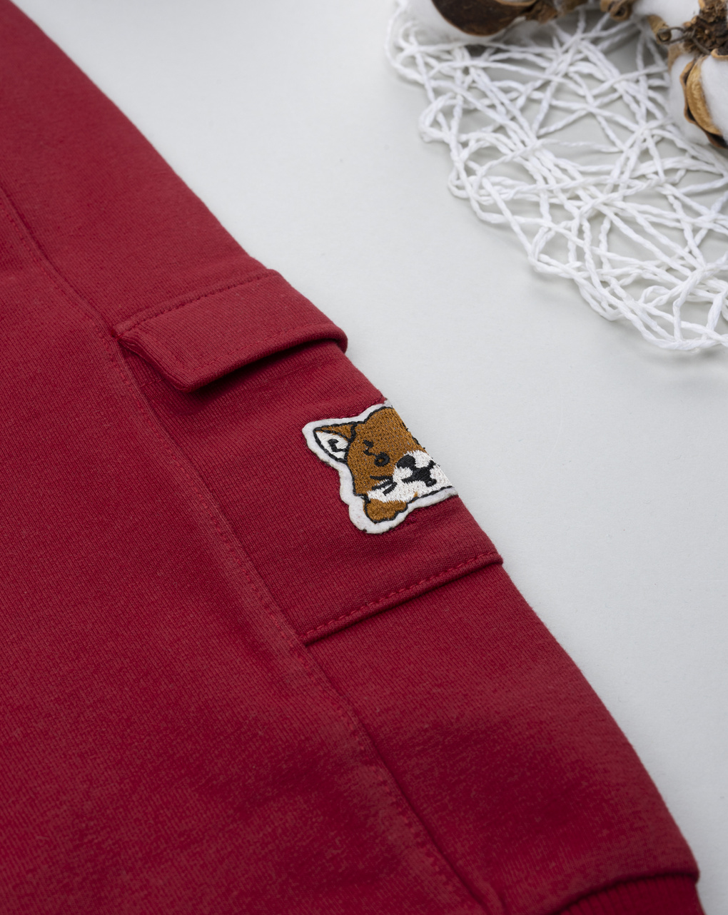 Pantalone felpato bimbo bordeaux