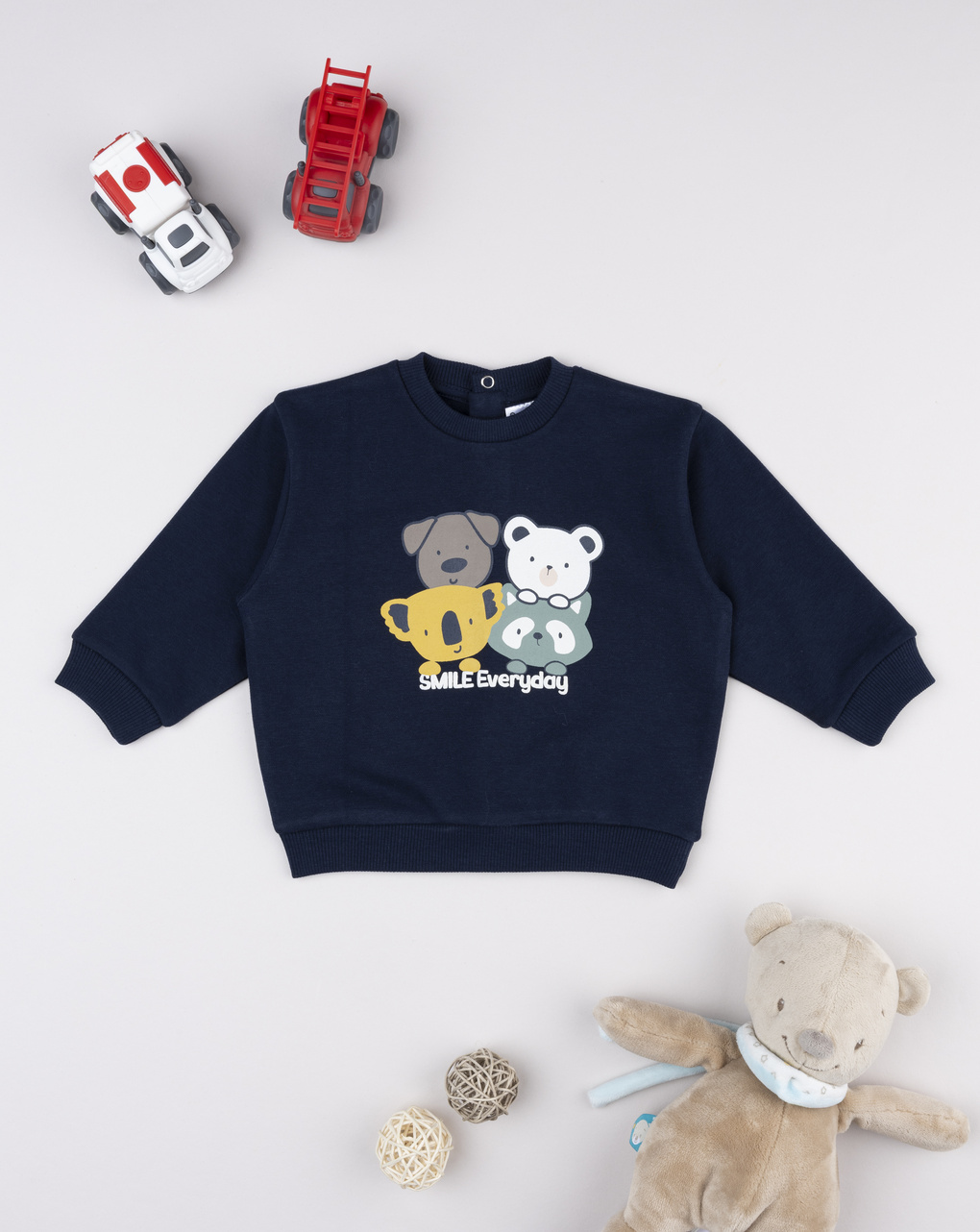 Felpa bimbo blu stampa "every day"