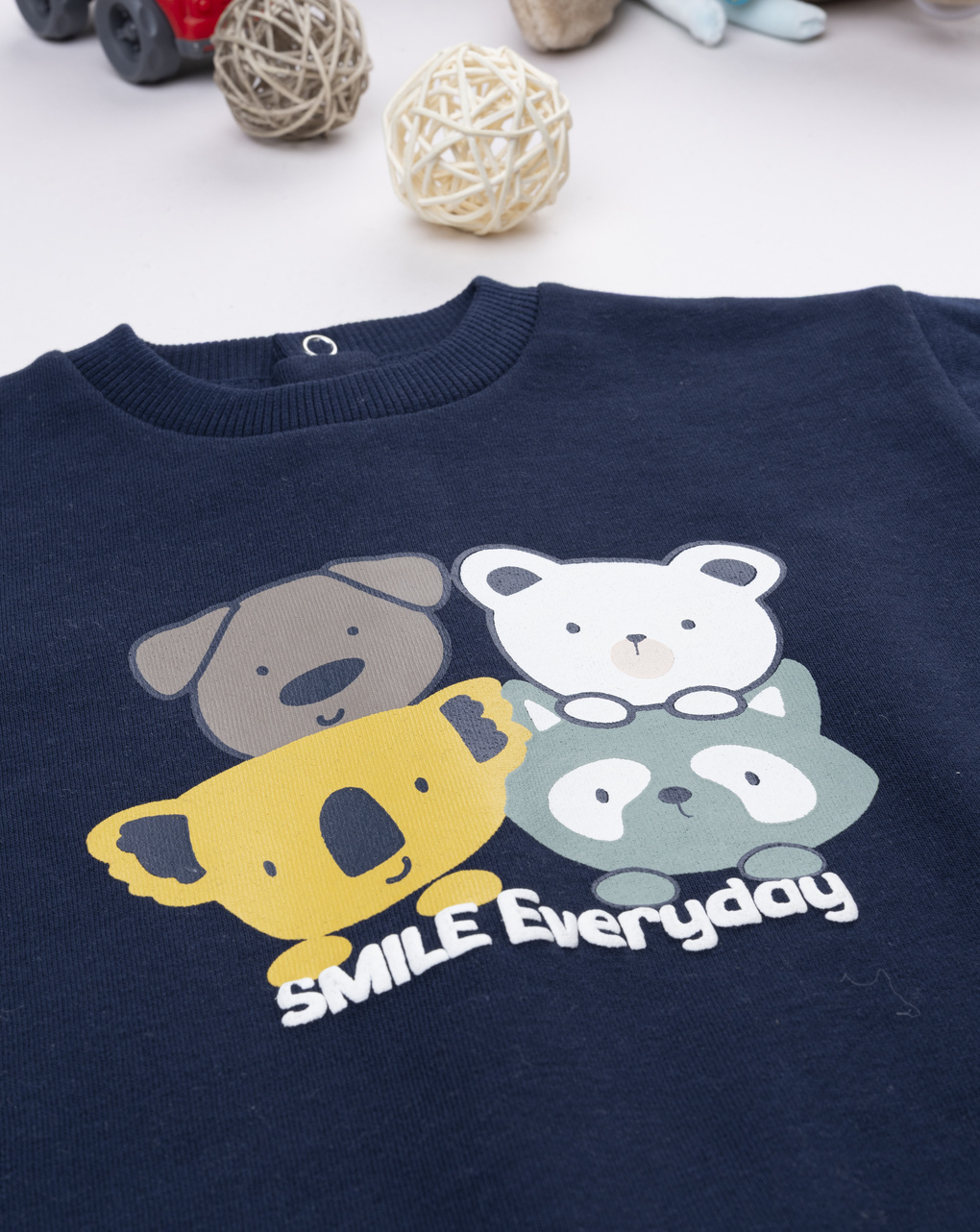 Felpa bimbo blu stampa "every day"