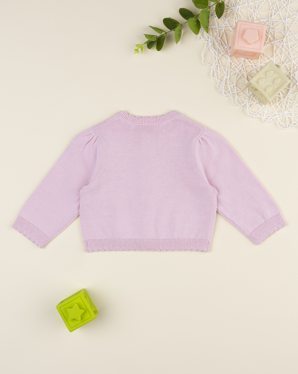 Cardigan bimba rosa ricamo fiori