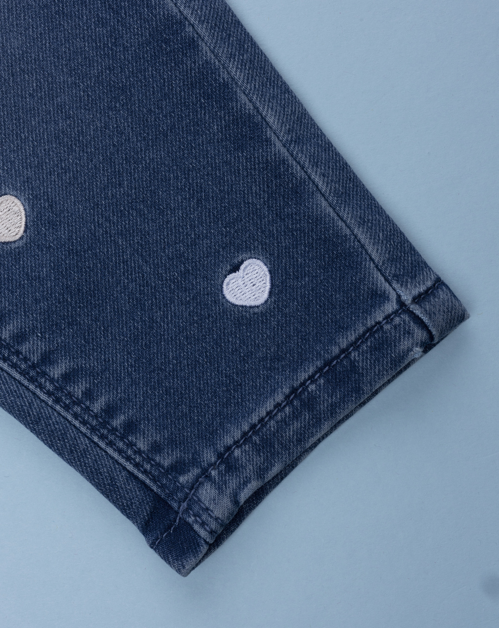 Pantalone denim bimba cuori