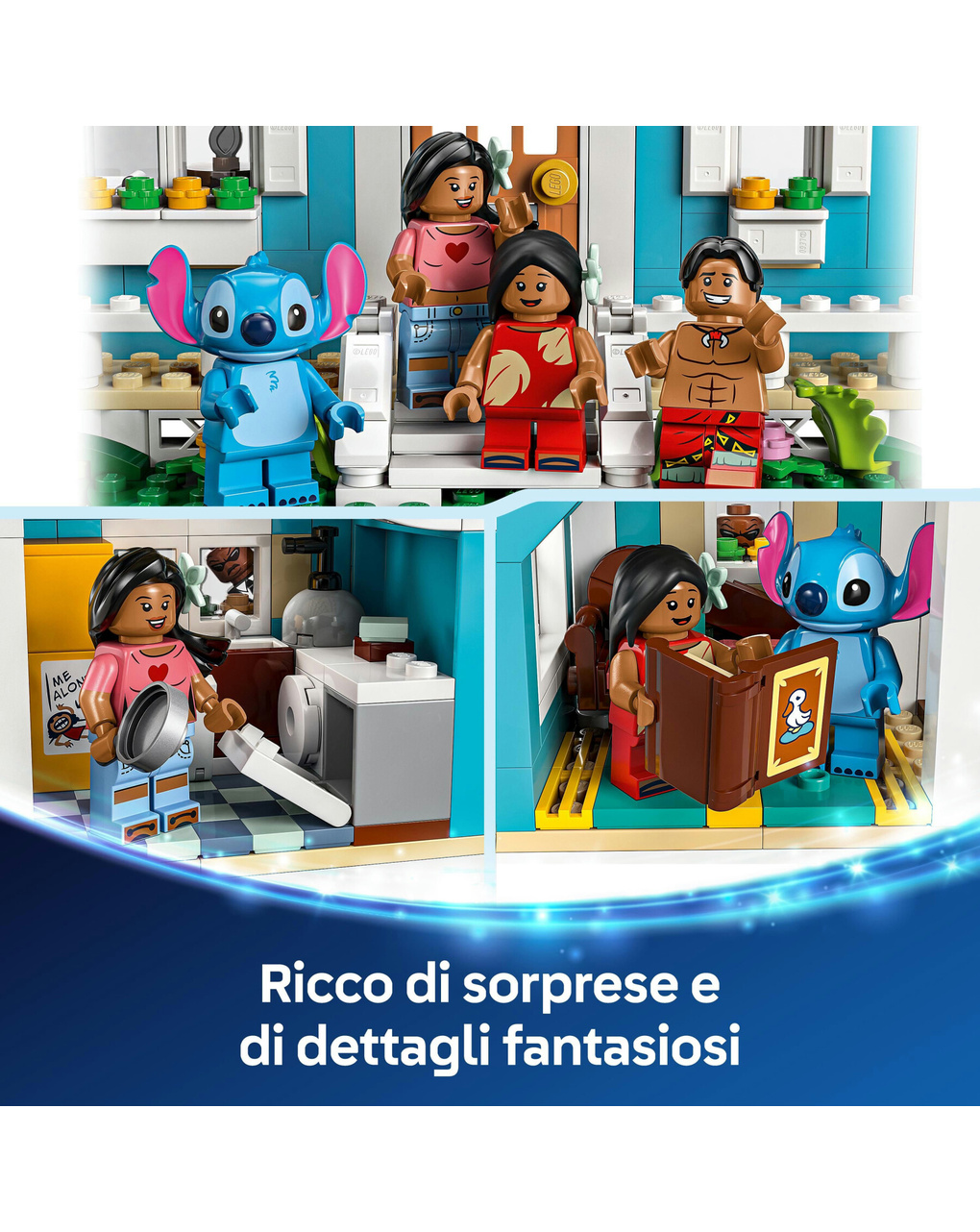 Lego disney - 43268- la casa sulla spiaggia di lilo & stitich - 9+