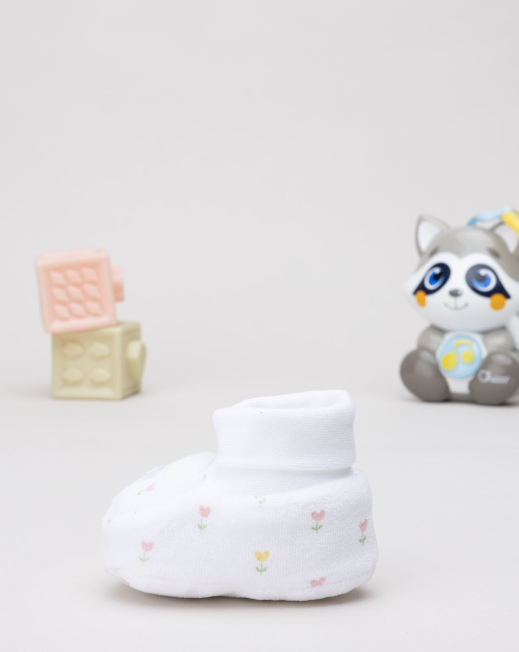 Scarpe neonata bianche fiorellini