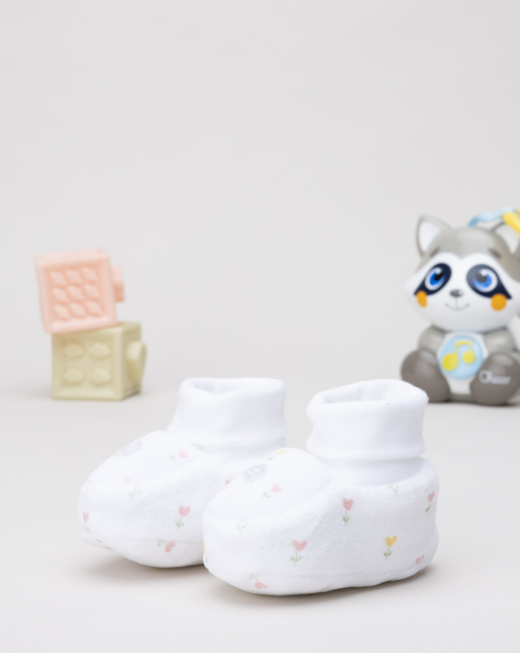 Scarpe neonata bianche fiorellini