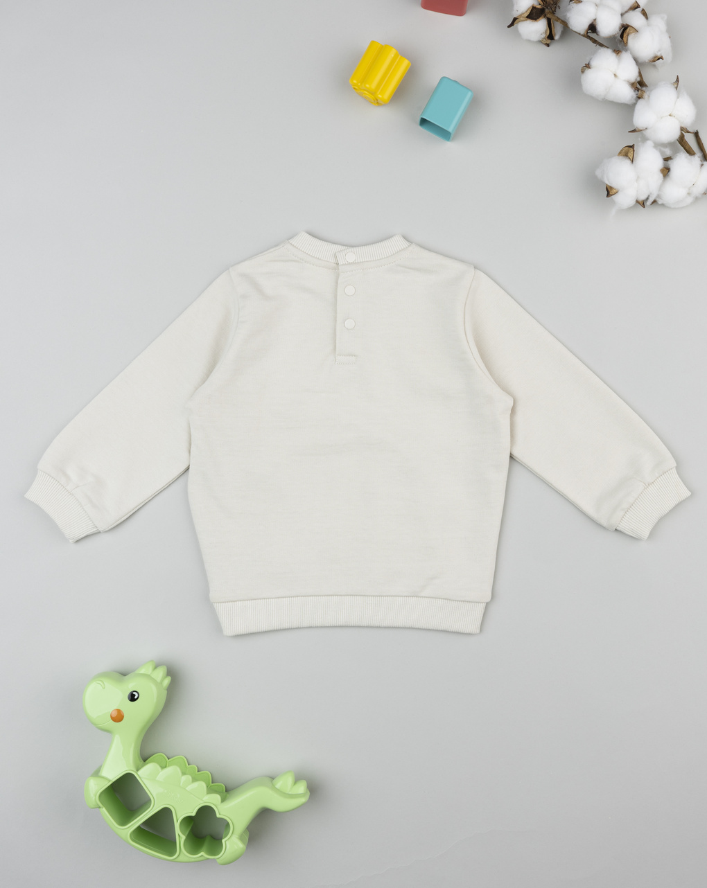 Felpa bimbo beige stampa rilievo