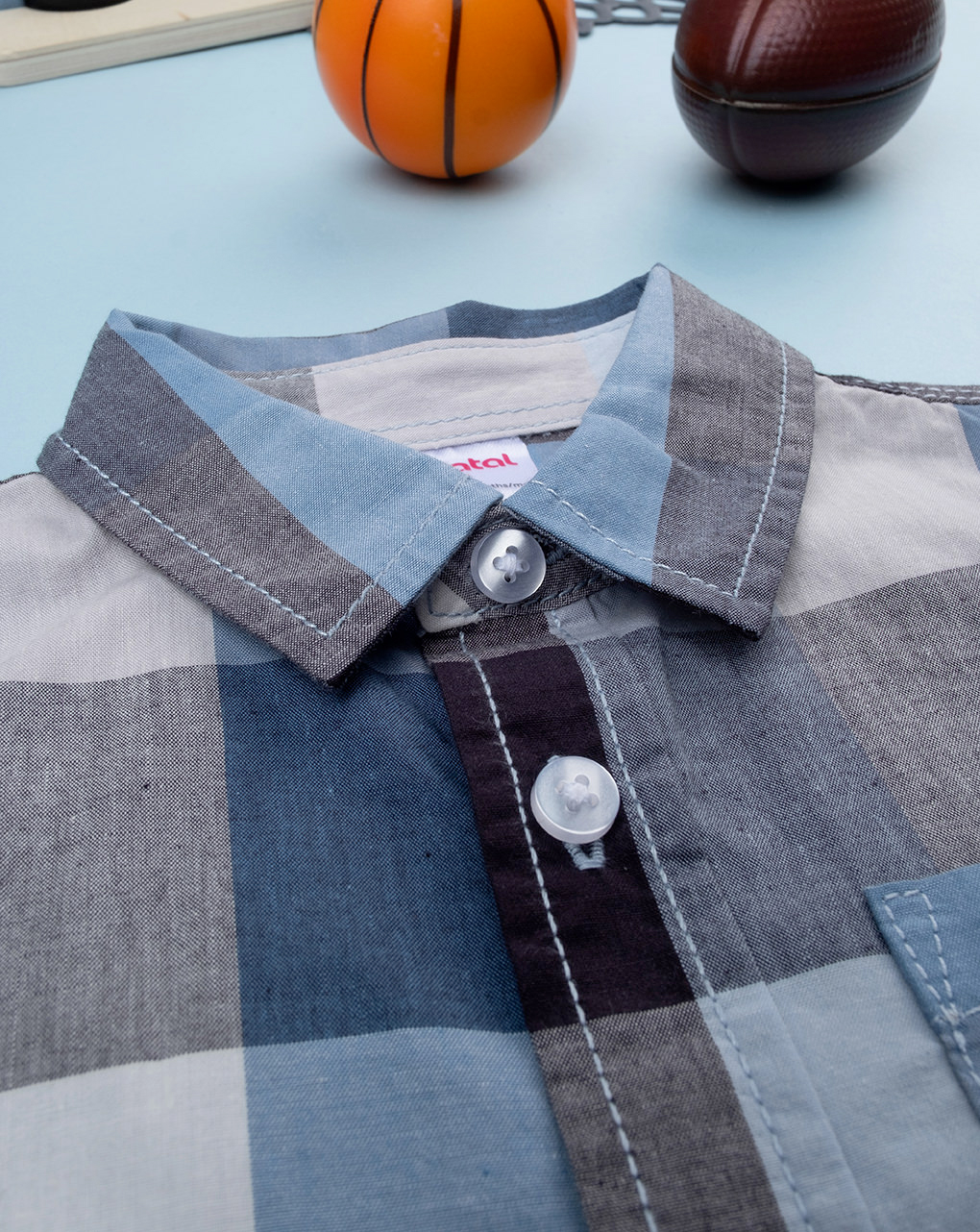 Camicia scozzese bimbo blu