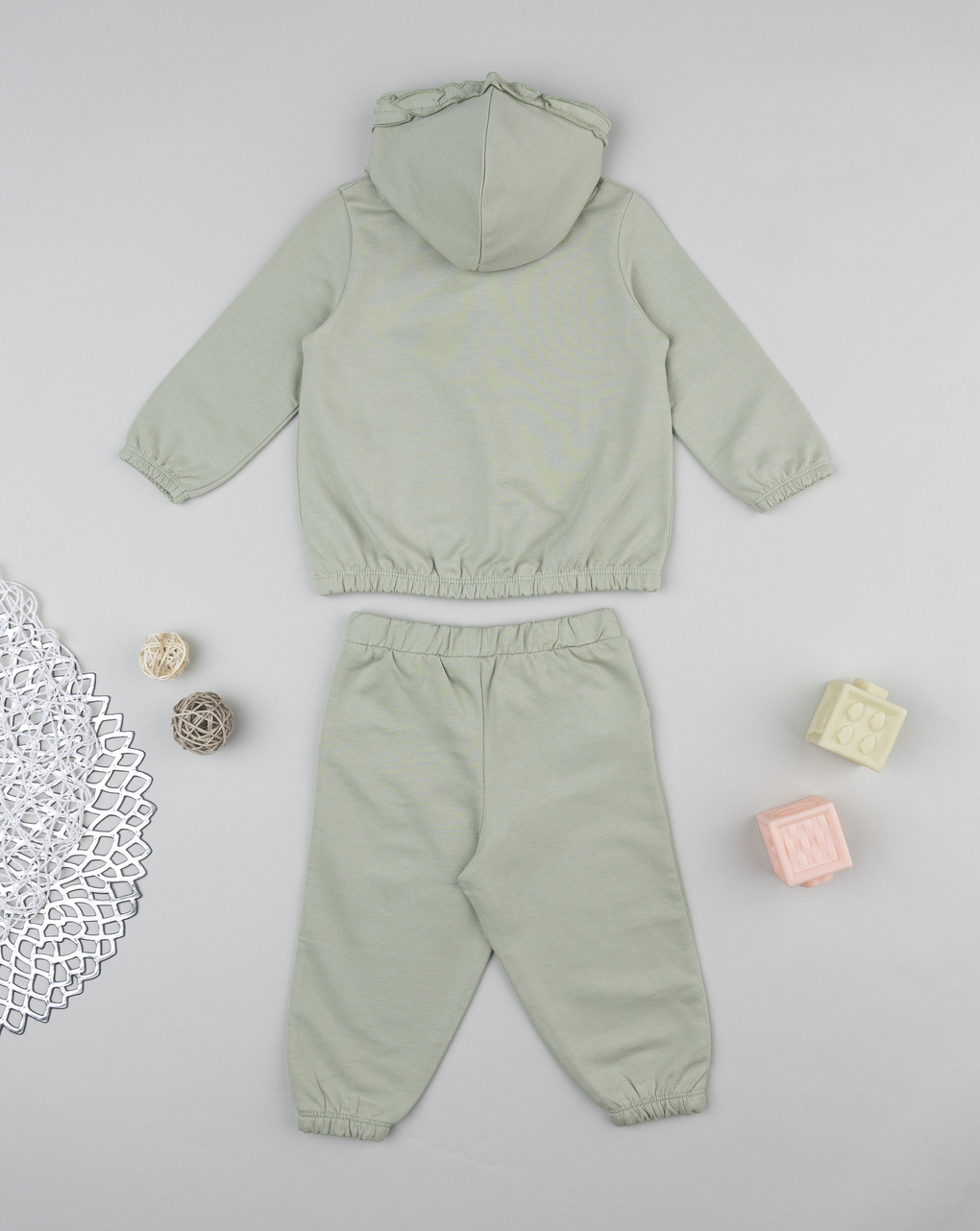 Completo jogging bimba verde "happy"