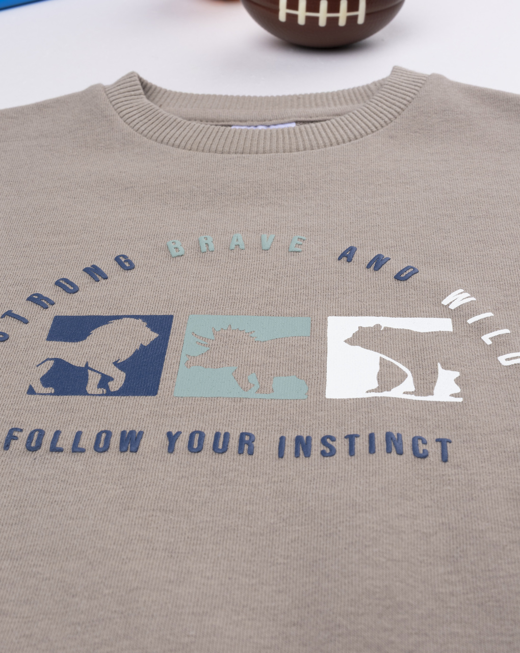 Felpa bimbo marrone stampa dinosauri