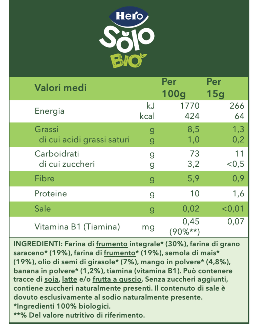 Solo bio multipack minipuff mango 4x15gr - hero