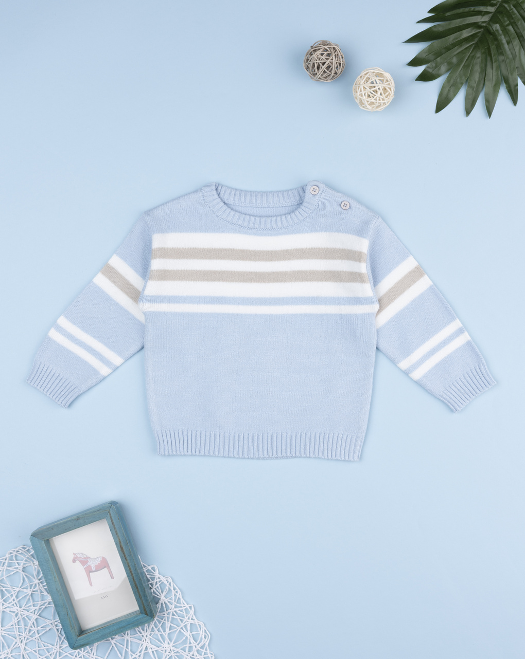 Maglia bimbo rigata azzurra