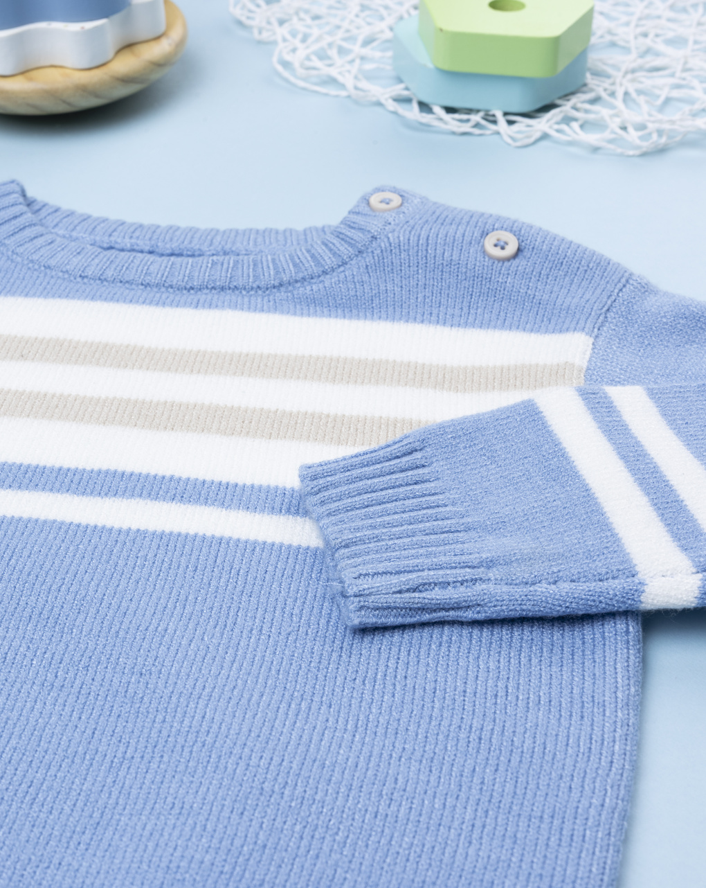 Maglia bimbo rigata azzurra