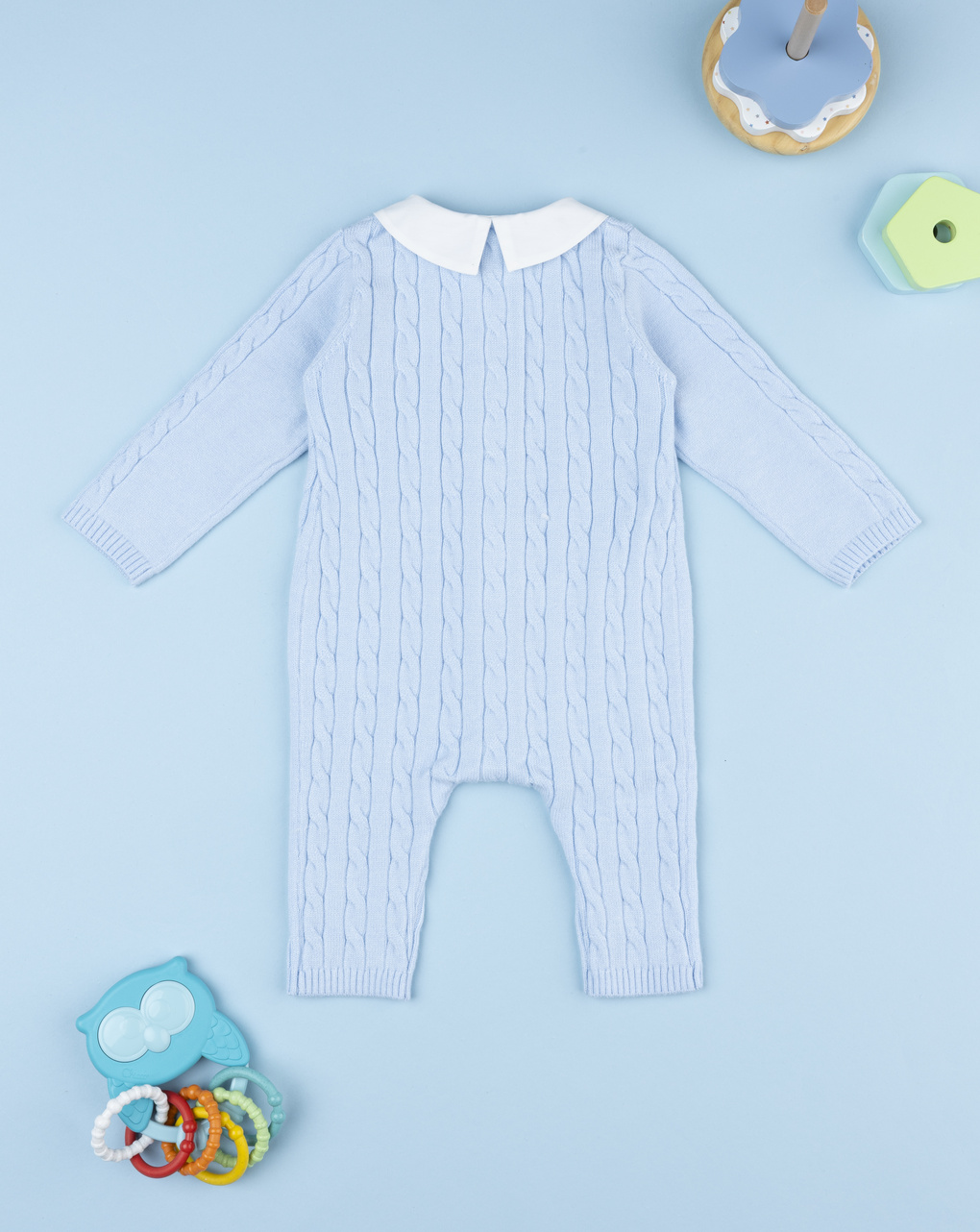 Tutina neonato tricot azzurro