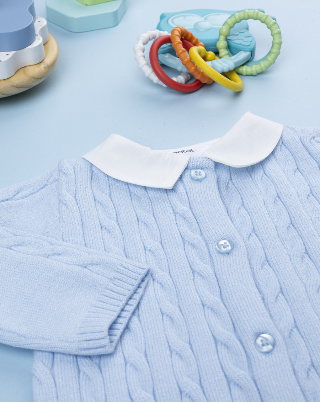 Tutina neonato tricot azzurro