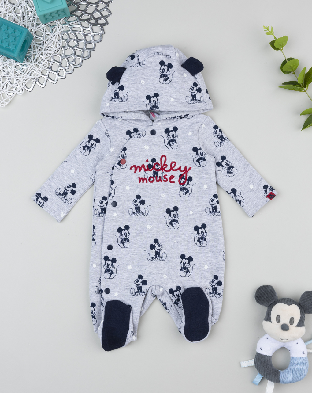 Tutina neonato con cappuccio disney topolino