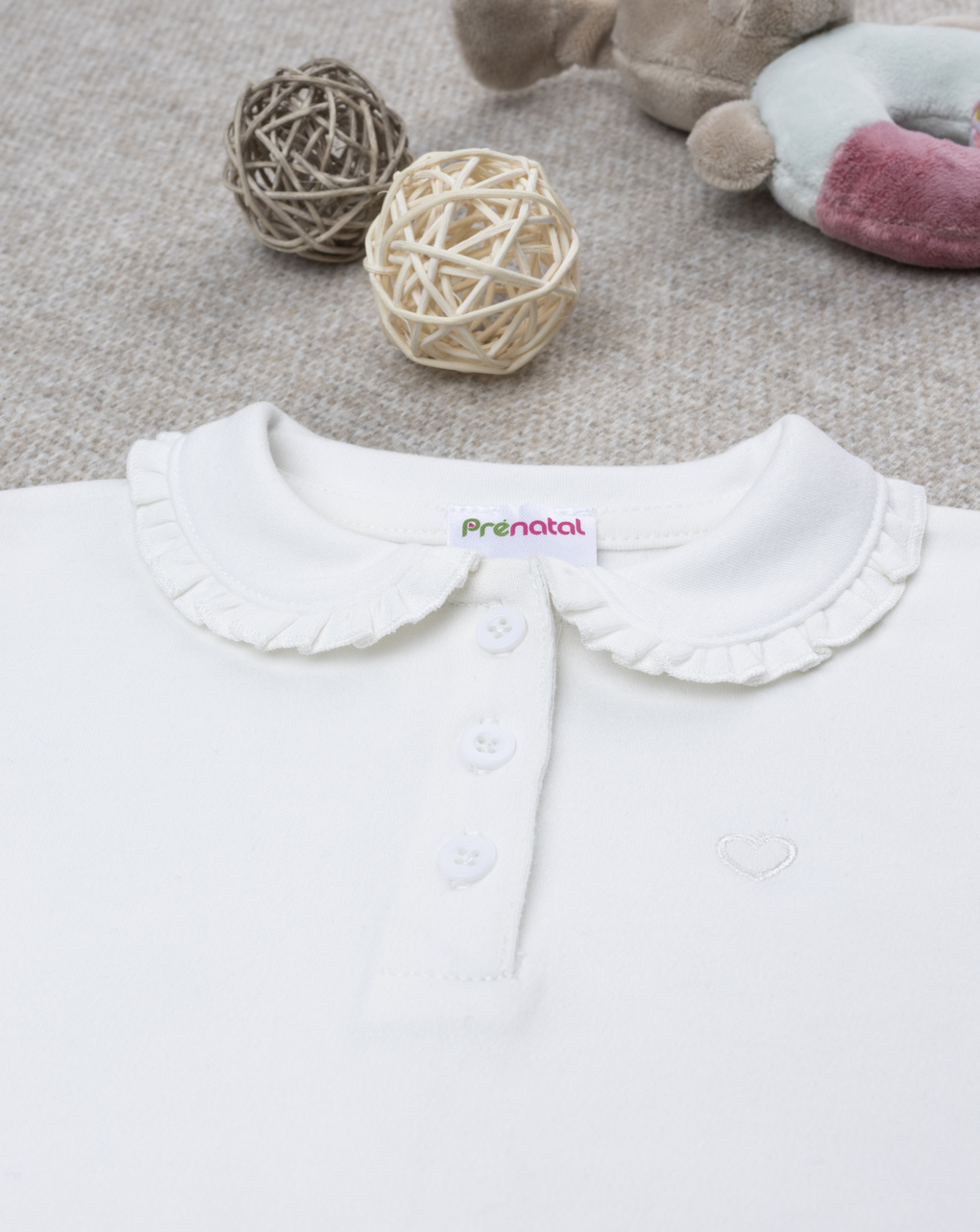 Polo bimba bianca maniche lunghe