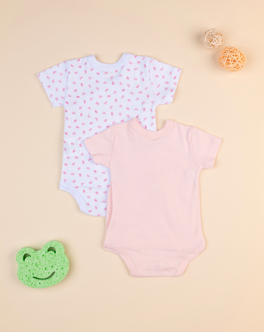 Pack 2 body rosa e bianco con scritta mommy's princess